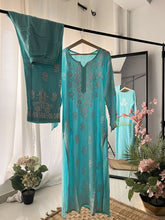 Vriksham Aqua Blue Chikankari Kurti & Pajama Set-VS4331